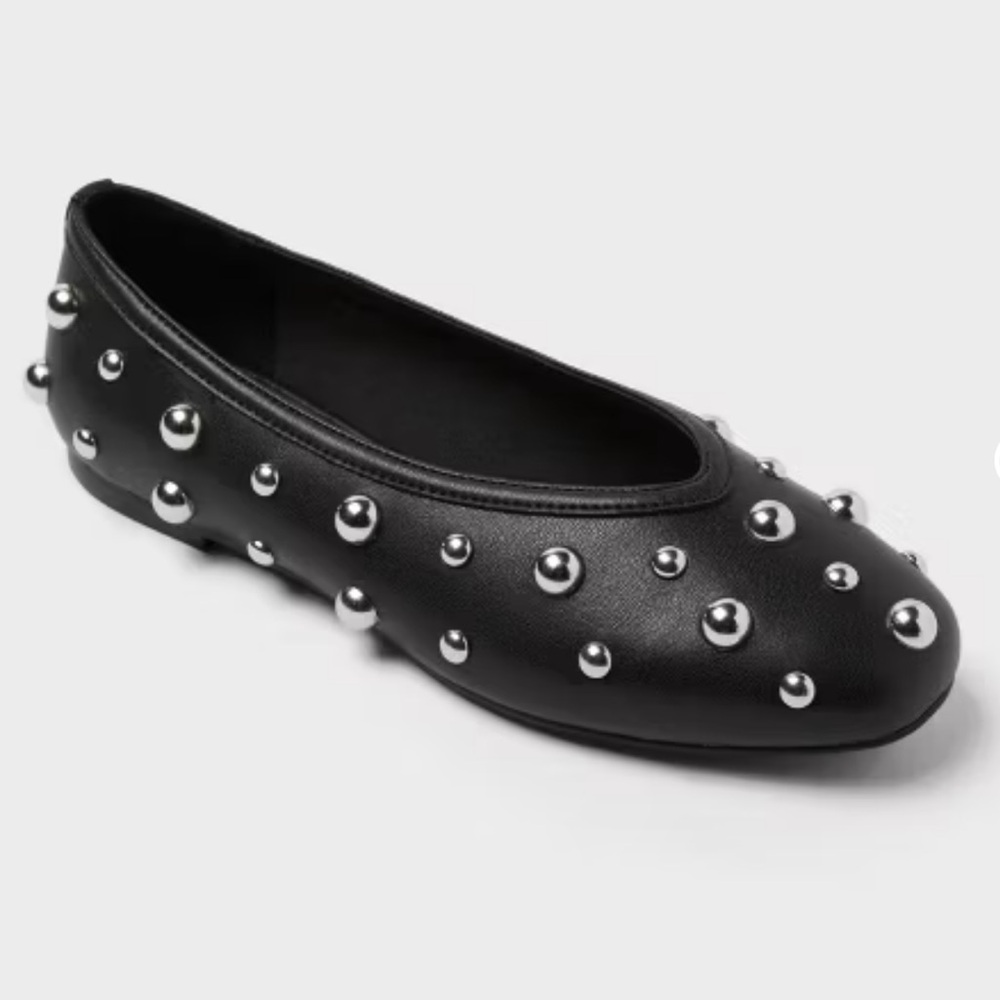 A New Day black studded ballet flats